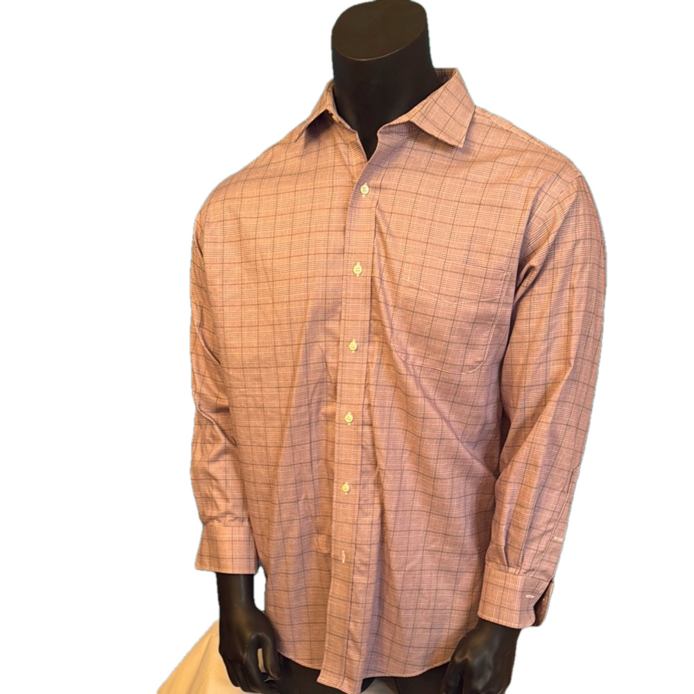 Ralph Lauren Pink Dress Shirt with Plaid Pattern EA021